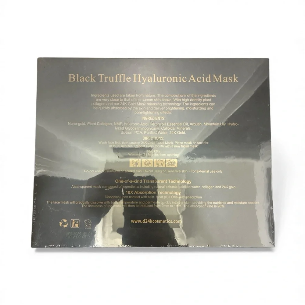 D 24K Cosmetics Black Truffle Hyaluronic Acid Mask - Black & Gold